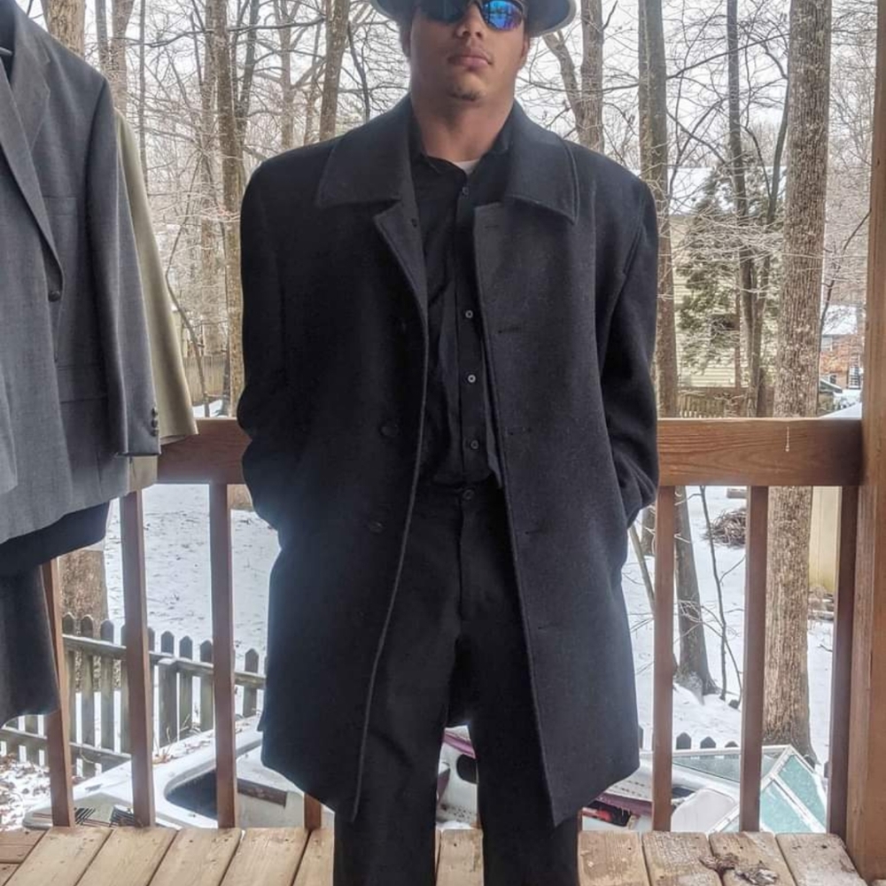 Martino Black Wool trenchcoat